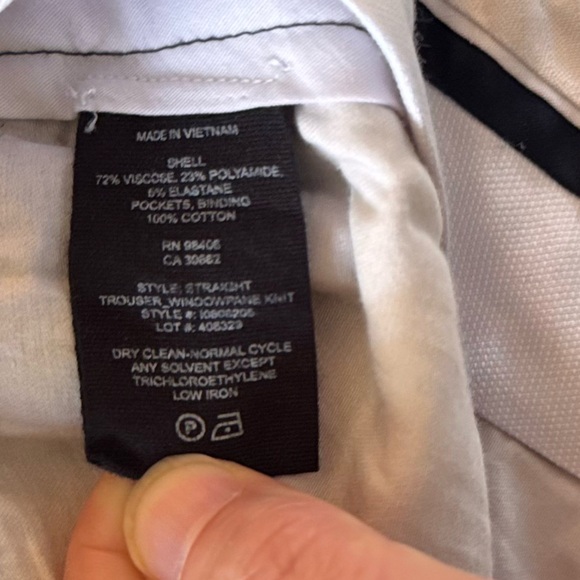 THEORY Navy Blue Checkered Straight Leg Slacks Women’s Pants Trousers - Picture 12 of 13